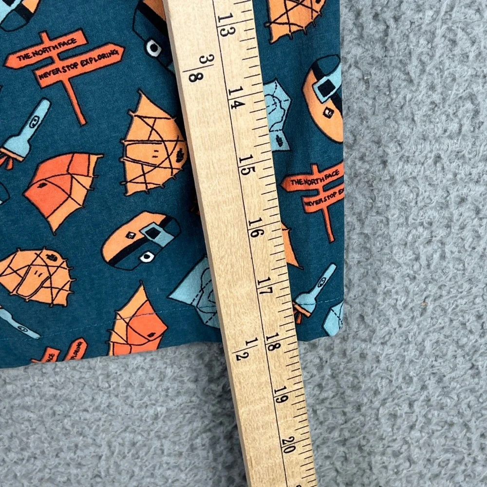 The North Face Mens Class V Camping Print Shorts Teal Orange‎ Large Novelty L